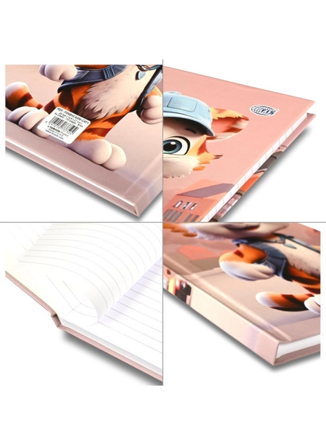 FIS® Hard Cover Notebook, Size A5(148x210mm), 96 Sheets, 192 Pages, Single Ruled, Packet of 5 Pieces, Cat Design 1-FSNBHCA596-CAT1 - Image 4